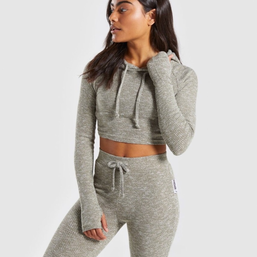 Gymshark Heathered green crop top, no size tag